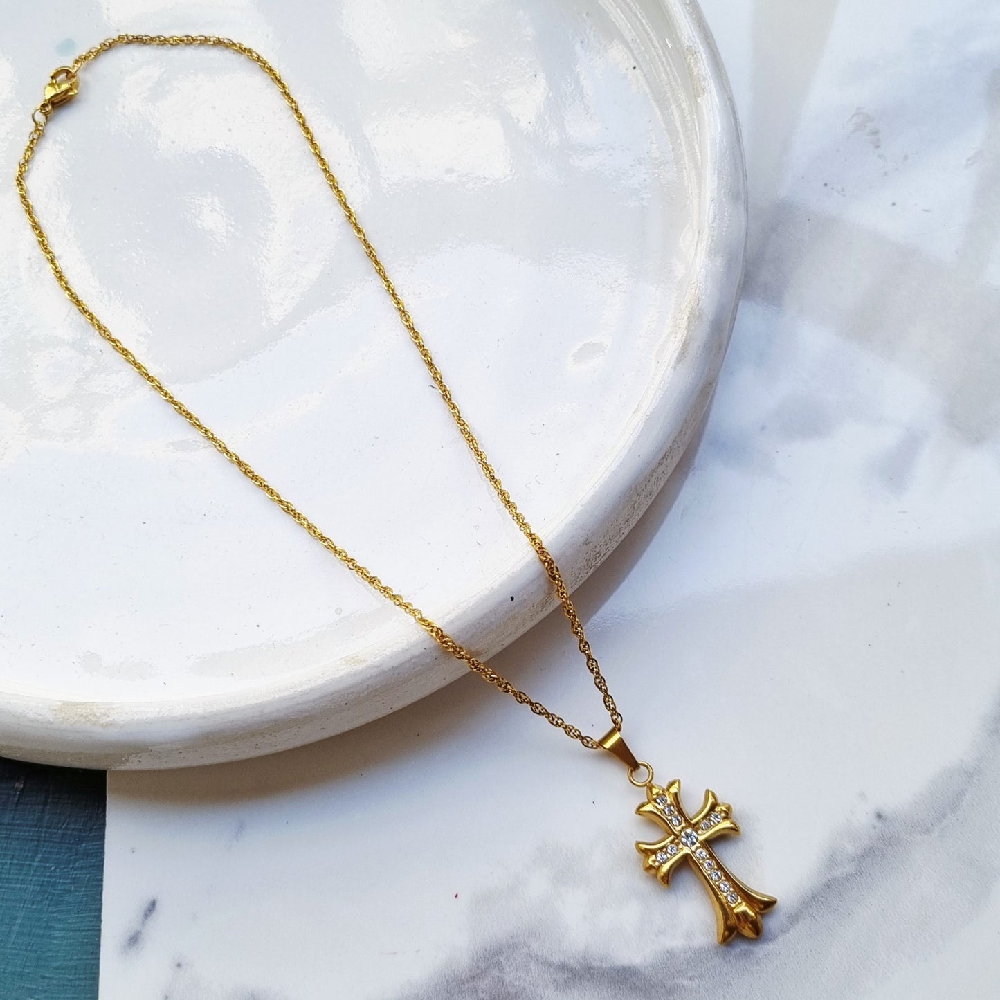Double Cross Necklace