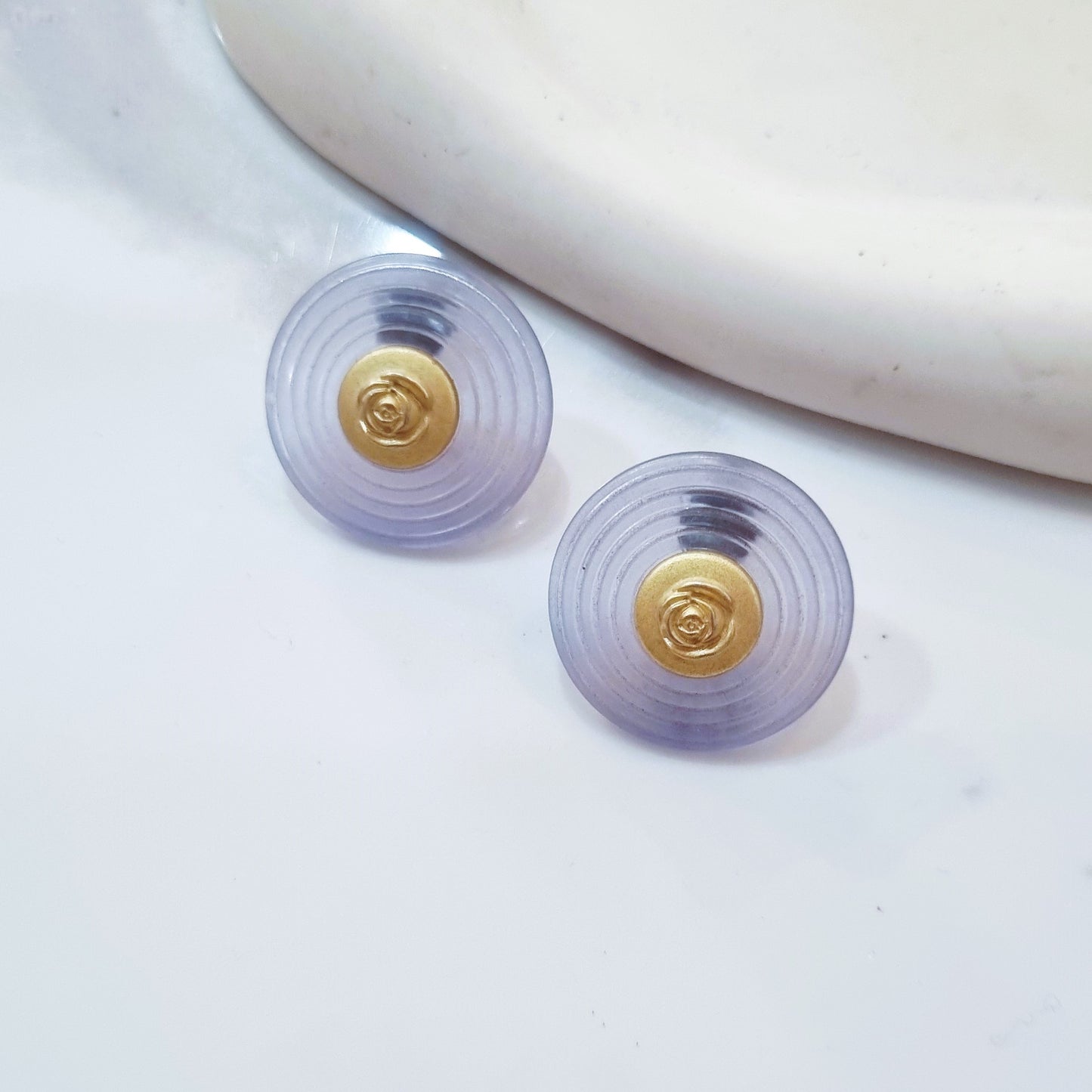 Vintage earrings - Transparent blue