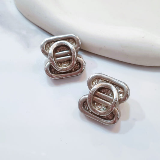 Vintage earrings - Mat silver