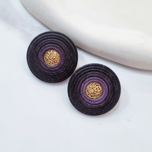 Vintage earrings - Mat purple